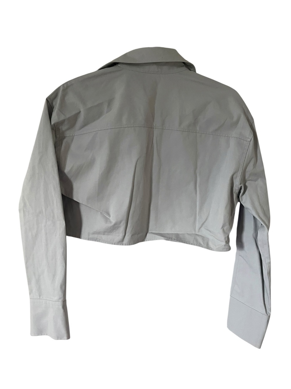 Zara Cropped Utility Jacket in Light Gray - Picture 6 of 8